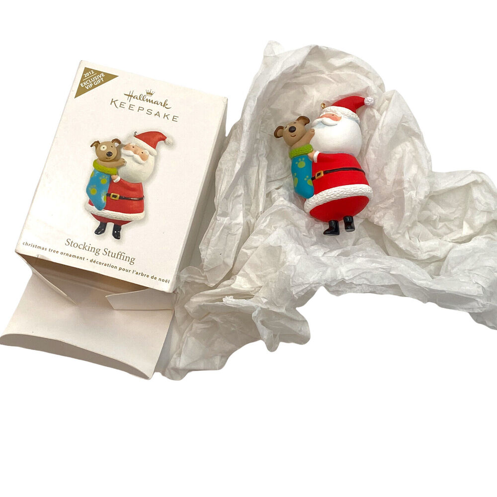 Hallmark Keepsake Ornament 2012 VIP Gift Santa Holding Puppy Christmas Dog Rare